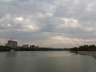 Naklejka premium Kalmius river in Donetsk