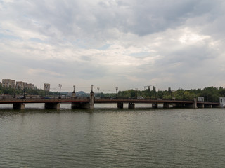 Main bridge in Donetsk over Kalmius river