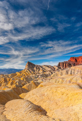 A view of the bright mountain deserted slopes near Zabriskie Point.