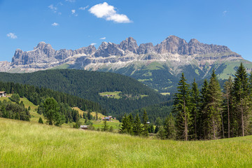 Magnificent summer panorama of the Catinaccio group.