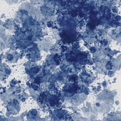 Blue water mark paint ink on White textured background