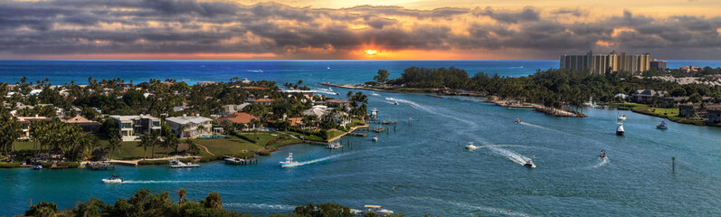Aerial view of Loxahatchee River from the Jupiter Inlet Lighthouse © SailingAway