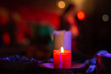 candlelight on xmas market