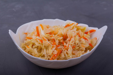 Sauerkraut in a white bowl