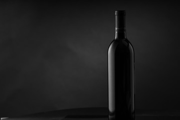 A generic wine bottle on a plain background