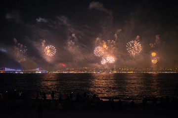 firework and light show in the boshporus