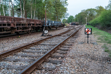 Railway cars at Loenen on VSM tracks in The Netherlands