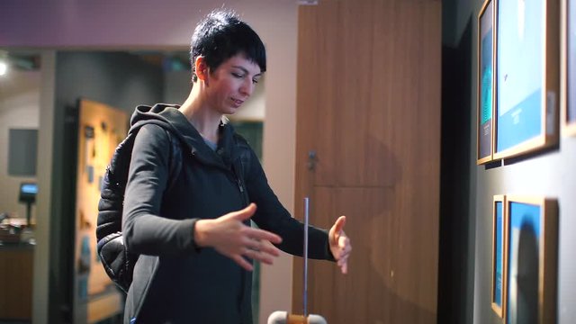 Student At The Academy Of Music Plays The Theremin.