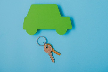 paper green cars with keys