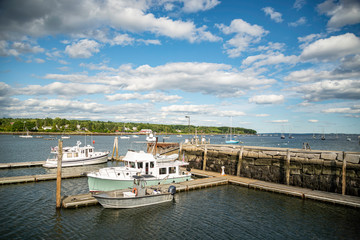 View of the Coastal town of Belfast in Maine