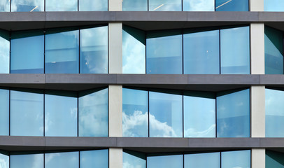 general modern glass building closeup minimal view of contemporary architecture