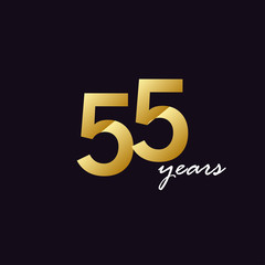 55 Years Anniversary Celebration Gradient Vector Template Design Illustration