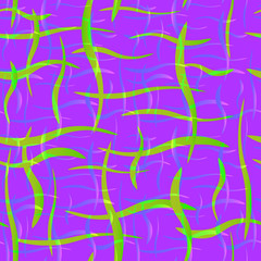 Pastel green with white highlights on a purple background.