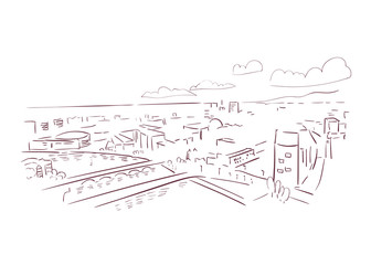 Belfast United Kingdom Europe vector sketch city illustration line art
