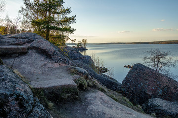 Fototapeta na wymiar The nature of Karelia, view of the Gulf of Finland