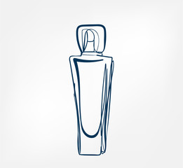 perfume line art sketch outline isolated design element cosmetics vector