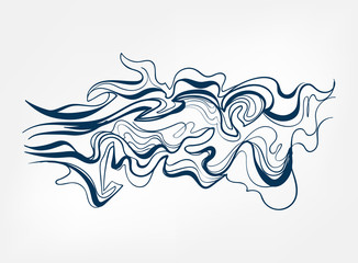 Fototapeta premium smoke line art sketch outline isolated design element cosmetics vector