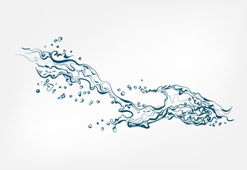 splash vector isolated line water drop