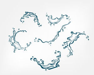 Obraz premium splash vector isolated line water drop