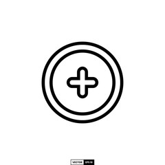 Add button icon, design inspiration vector template for interface and any purpose