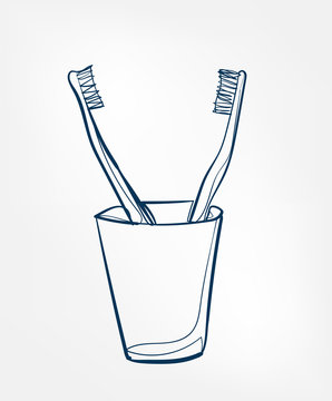 recommend clip art: toothbrush line vector clip art isolated cosmetics