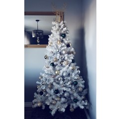 christmas tree on blue background