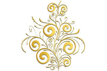 Vintage gold floral decorative vector design