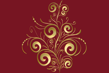 Vintage gold floral decorative logo vector design