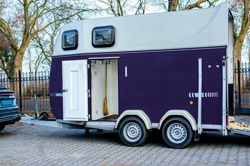 Naklejka premium Horse transportation van , equestrian sport