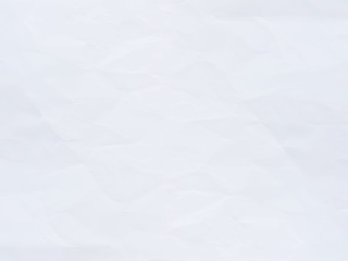 white crumpled paper texture background.