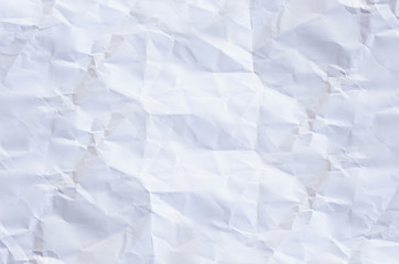 white crumpled paper texture background.
