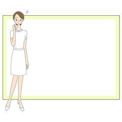 看護師とホワイトボードのイラスト