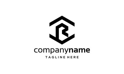 illustration logo from letter R with house or home logo design concept
