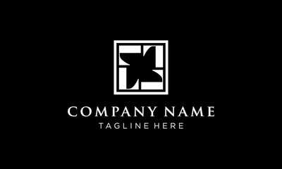 illustration logo from letter L with square logo design concept