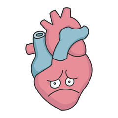 Sad Cartoon Human Heart