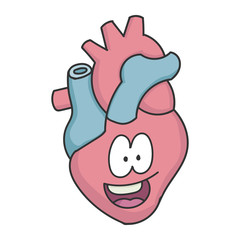 Happy Smiling Cartoon Human Heart