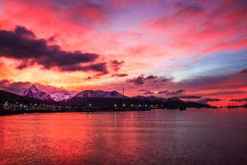 Sunrise in the City of Ushuaia Tierra del Fuego Patagoia