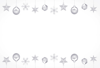 3d rendering. Christmas sign object, snowball, snowflake, star decorating on white background.