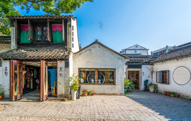 Fototapeta na wymiar The ancient buildings and houses on Pingjiang road in Suzhou..
