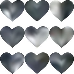 Kit of modern backgrounds hearts.