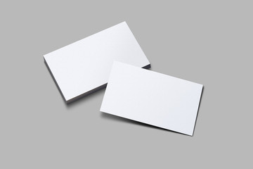 3D rendered horizontal Business visiting card mock-up with front and back. Invite, tag, empty...