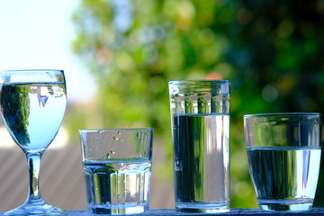 glass of water on table