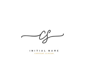 C S CS Beauty vector initial logo, handwriting logo of initial signature, wedding, fashion, jewerly, boutique, floral and botanical with creative template for any company or business.