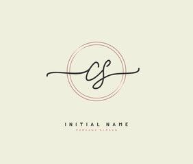 C S CS Beauty vector initial logo, handwriting logo of initial signature, wedding, fashion, jewerly, boutique, floral and botanical with creative template for any company or business.