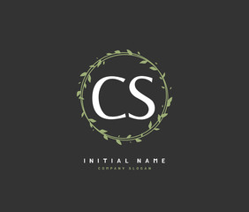 C S CS Beauty vector initial logo, handwriting logo of initial signature, wedding, fashion, jewerly, boutique, floral and botanical with creative template for any company or business.