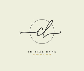 C L CL Beauty vector initial logo, handwriting logo of initial signature, wedding, fashion, jewerly, boutique, floral and botanical with creative template for any company or business.