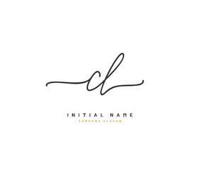 C L CL Beauty vector initial logo, handwriting logo of initial signature, wedding, fashion, jewerly, boutique, floral and botanical with creative template for any company or business.