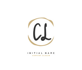 Fototapeta premium C L CL Beauty vector initial logo, handwriting logo of initial signature, wedding, fashion, jewerly, boutique, floral and botanical with creative template for any company or business.