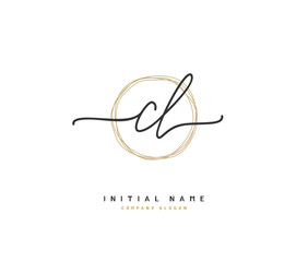C L CL Beauty vector initial logo, handwriting logo of initial signature, wedding, fashion, jewerly, boutique, floral and botanical with creative template for any company or business.