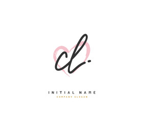 C L CL Beauty vector initial logo, handwriting logo of initial signature, wedding, fashion, jewerly, boutique, floral and botanical with creative template for any company or business.